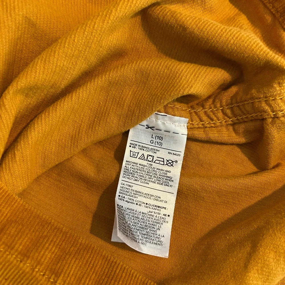 Old Navy Girls Mustard Corduroy Overall Dress Size L 10 Button Front